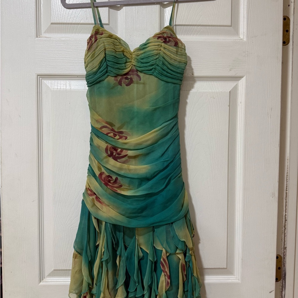 Sue Wong NWOT Green Floral Dress